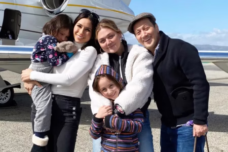 Rob Schneider with his wife Patricia Schneider and daughters Elle Miranda and Madeline