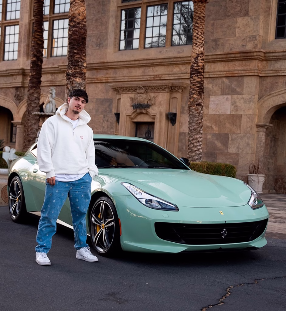 Bryce Michael Hall with his car