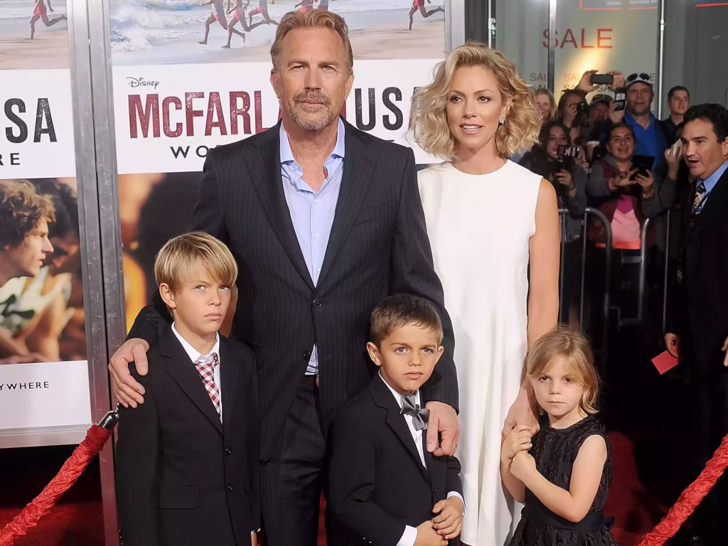 kevin costner with his youngest kids