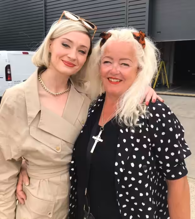 Sophie Turner with the real life Joan Hannington